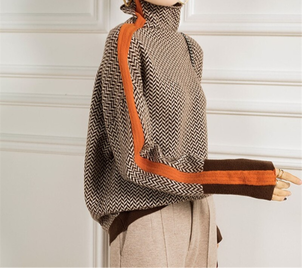 Famke | Luxe Rollkragen in Chevron