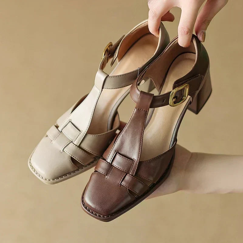 Famke | Sandalen mit quadratischer Zehenpartie