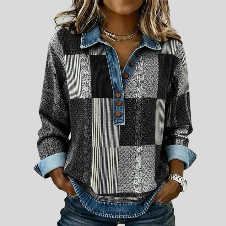 Sientje | Patchwork-Sweatshirt im Farbblock