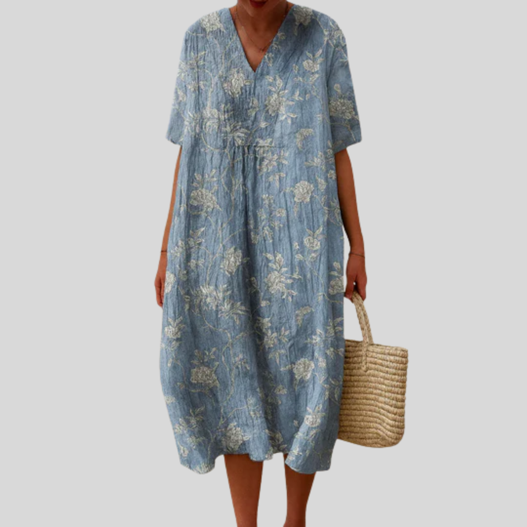 Geneviève - Fließendes Bedrucktes Sommerkleid