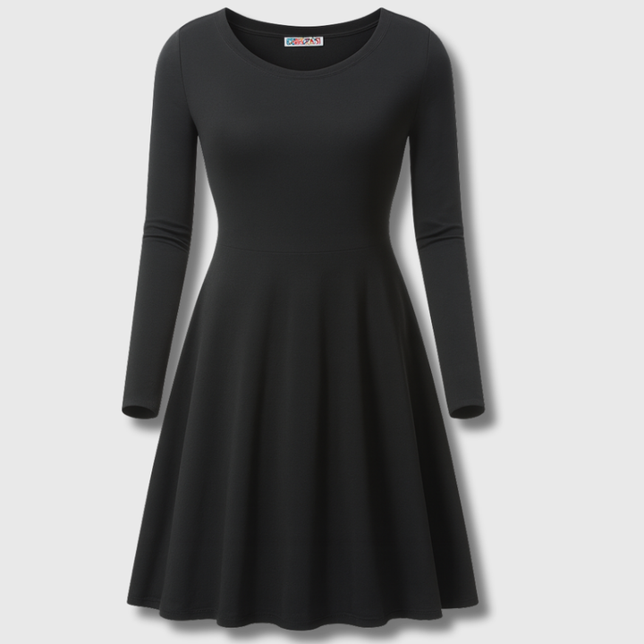 Isa | Klassisches Kleid mit langen, auslaufenden Ärmeln