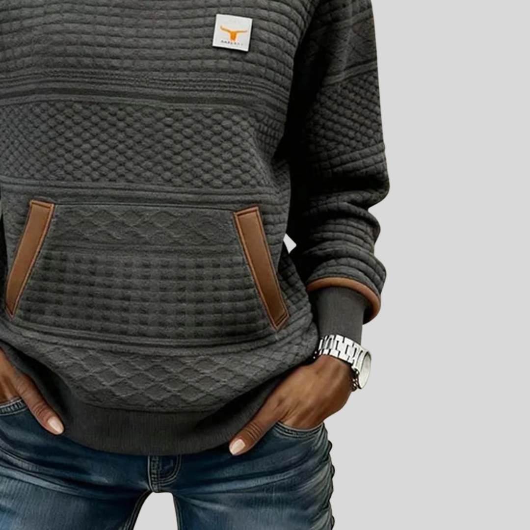 Mies | Strukturiertes Colour-Block Sweatshirt mit Rundhalsausschnitt