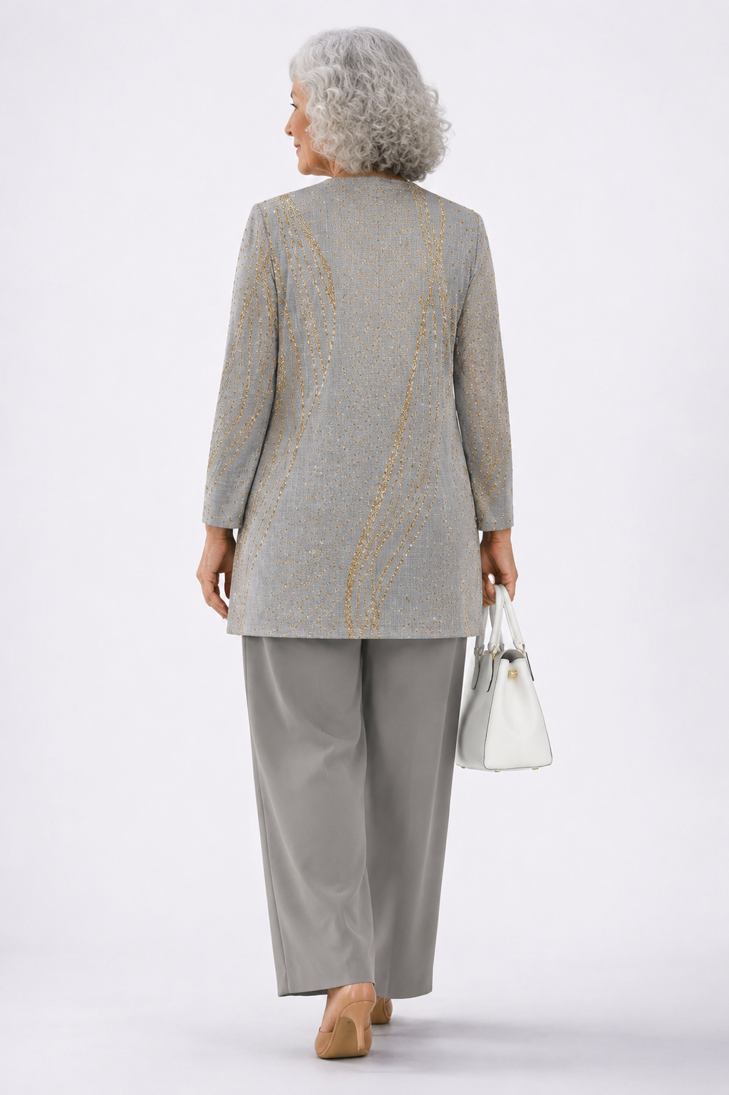 Astrid | Dreiteiliges Set in Blau und Goldmarmor