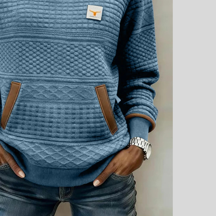 Mies | Strukturiertes Colour-Block Sweatshirt mit Rundhalsausschnitt