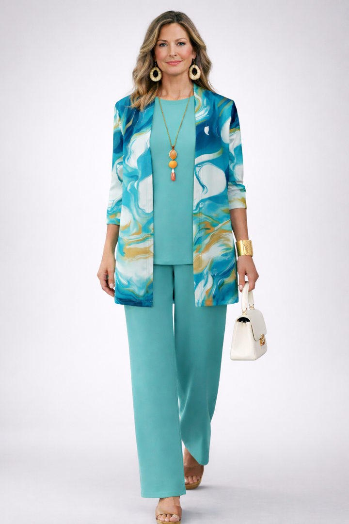 Gerda | Dreiteiliges Set in Blau