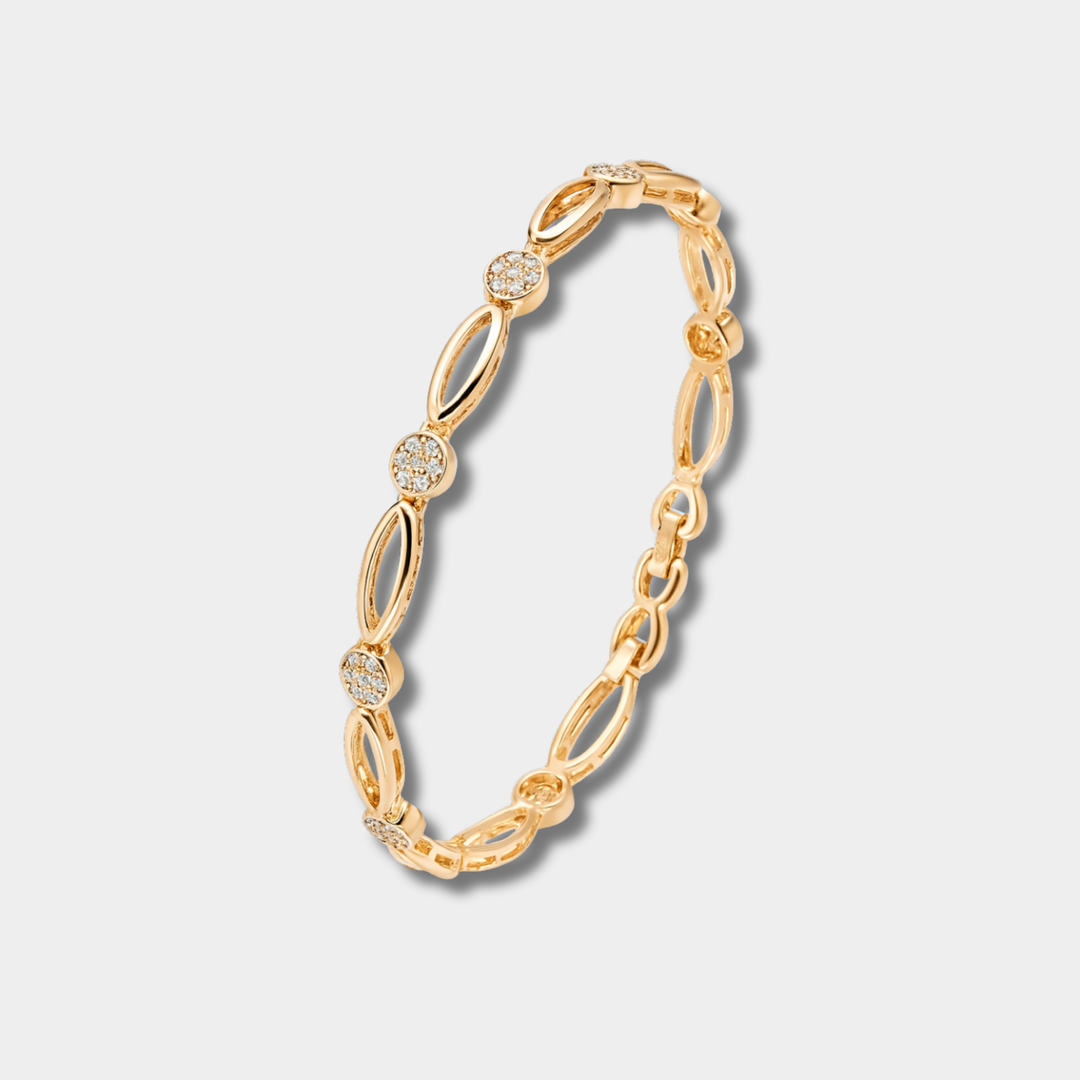 Claire – Elegante goldene Armbanduhr mit Zirkonia