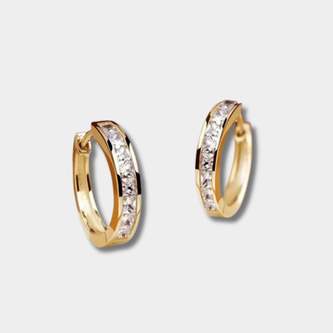 Pauline – Elegante Ohrringe aus Gold und Kristall