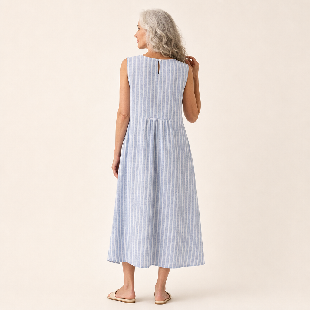 Roze - Bequeme Sommerkleid ohne Ärmel