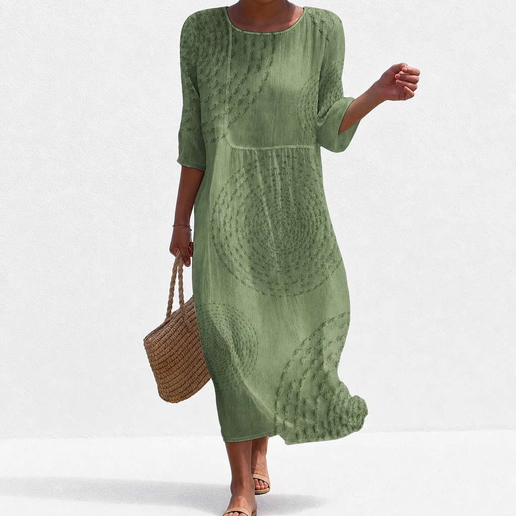 Capucine - Lässiges besticktes Kleid für Damen.