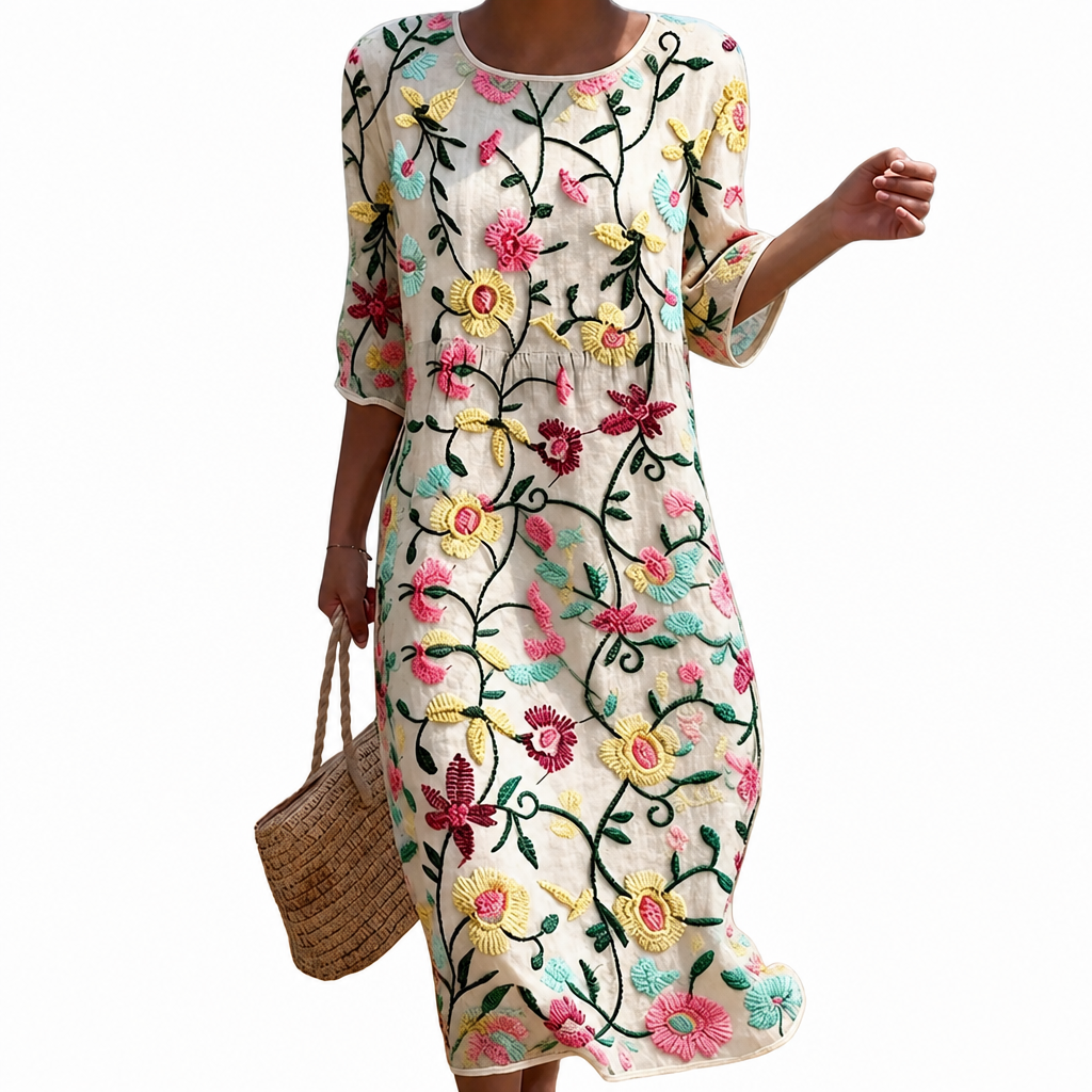 Élise - Damen Sommerkleid mit Blumenmuster.