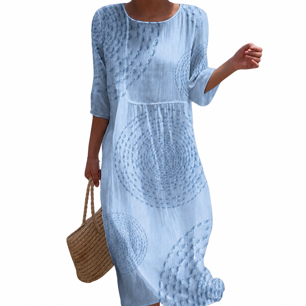 Océane - Lässiges besticktes Kleid für Damen.