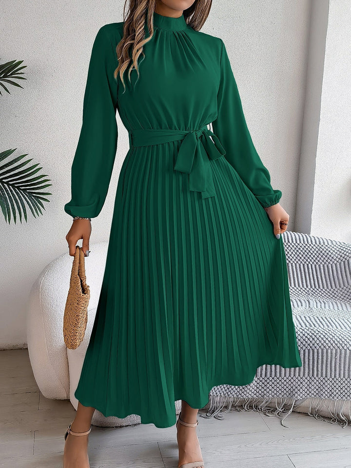 Nynke | Maxi Plissé Kleid mit Gürtel