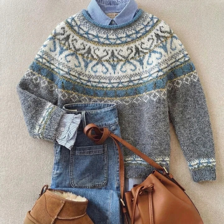 Bep | Gestrickter Pullover mit Muster in Grau