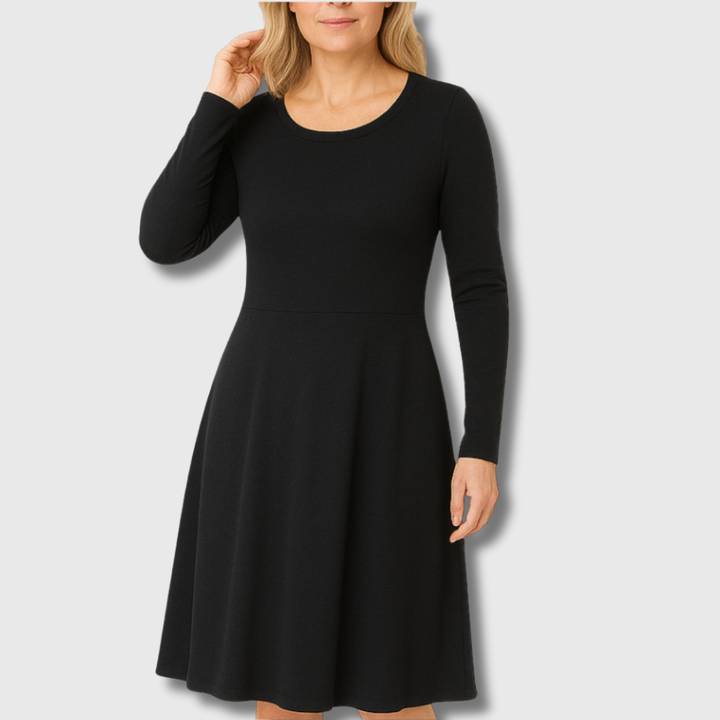 Isa | Klassisches Kleid mit langen, ausladenden Ärmeln