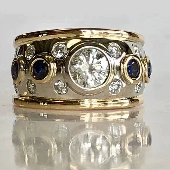 Vintage Ring in Zirkonia Goldvergoldet