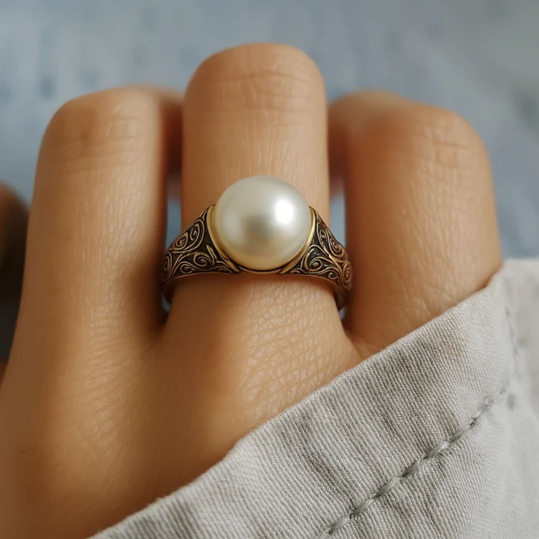 Vintage Goldring mit Perle