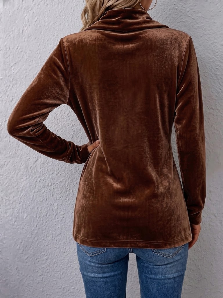 Renée | Vintage Revers Knopf Detail Lange Ärmel Offene Jacke