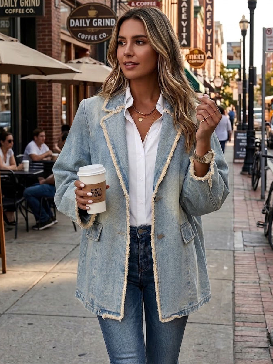 Hélène | Vintage Oversized Blazer mit Rohren Rändern