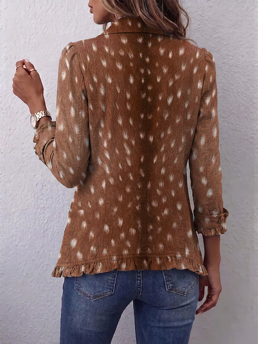 Françoise | Bohemian Tierdruck Plissierter Mantel