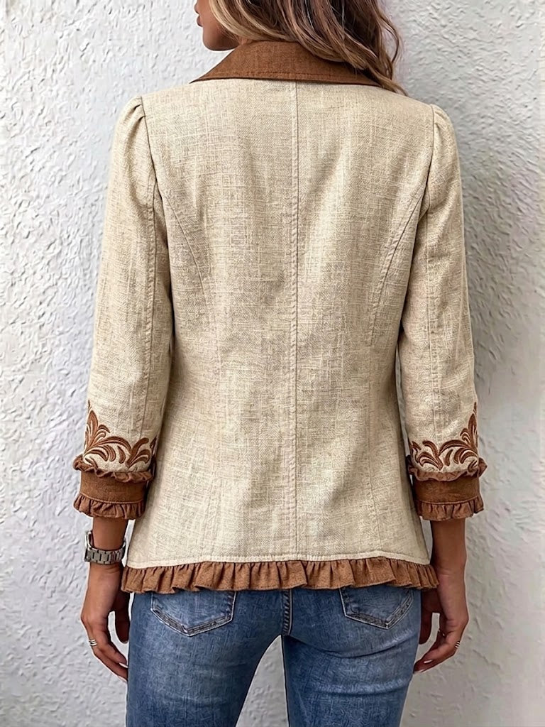 Isabelle | Vintage Bohemian Blumen Faltenjacke