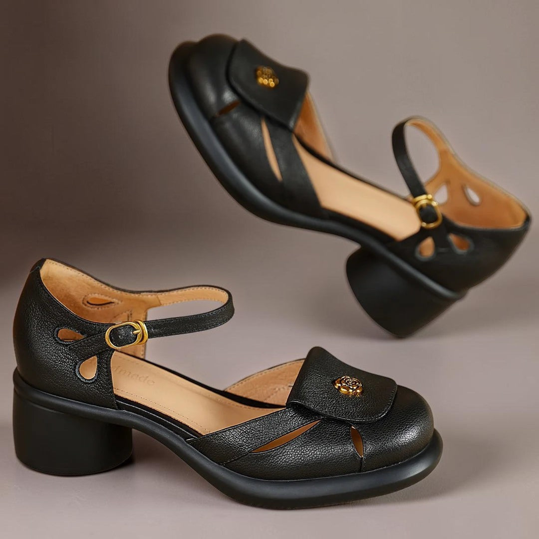 SANNE | PLATTFORM-SANDALEN MIT RIEGEL