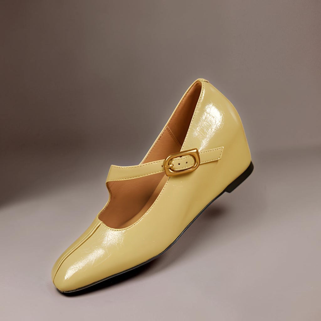 TESS | LEREN MARY JANES MIT VIERKANTER SPITZE